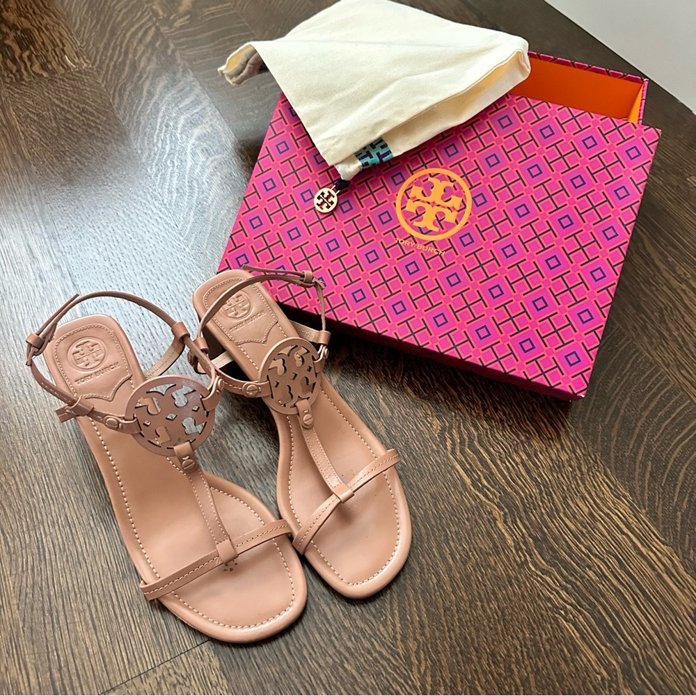 Tory Burch Royal Tan Miller Block Heels